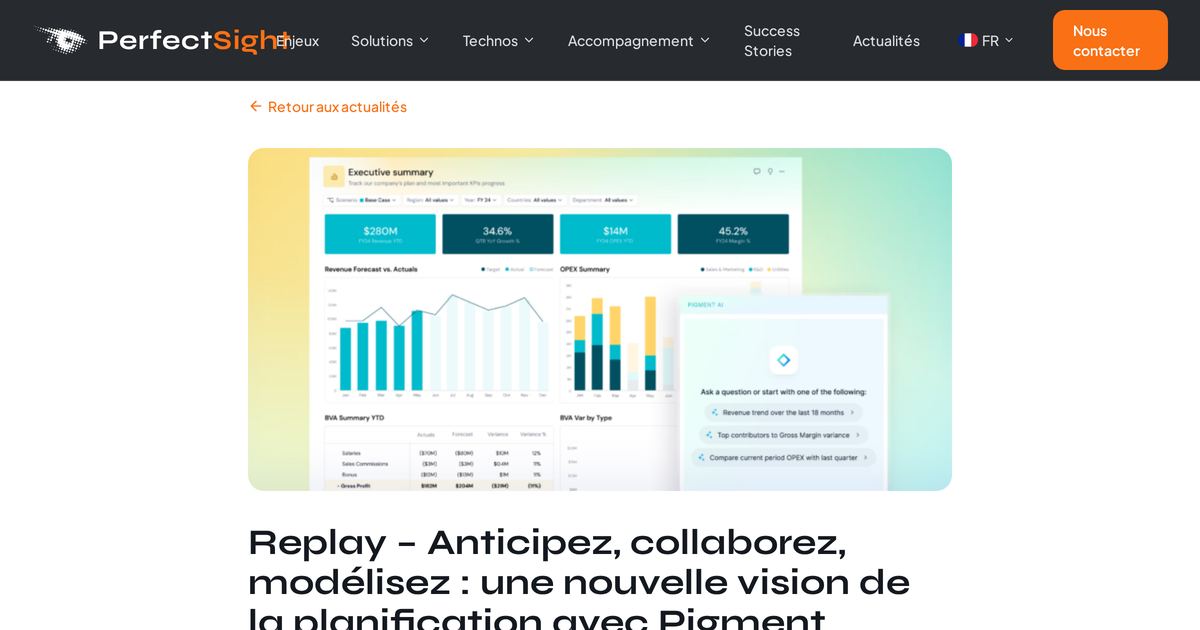 Replay – Anticipez, collaborez, modélisez : une nouvelle vision de la planification avec Pigment