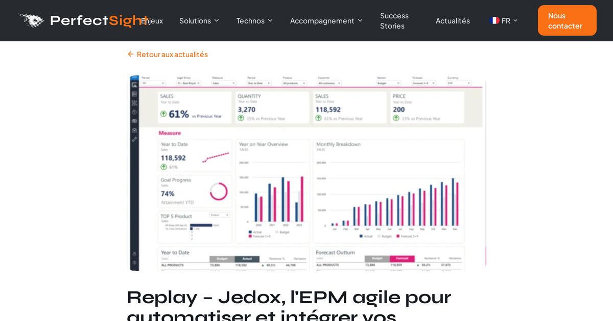 Replay – Jedox, l'EPM agile pour automatiser et intégrer vos processus de planification