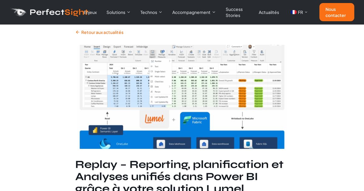 Replay – Reporting, planification et Analyses unifiés dans Power BI grâce à votre solution Lumel