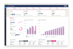 Vue de l'interface de l'EPM Jedox